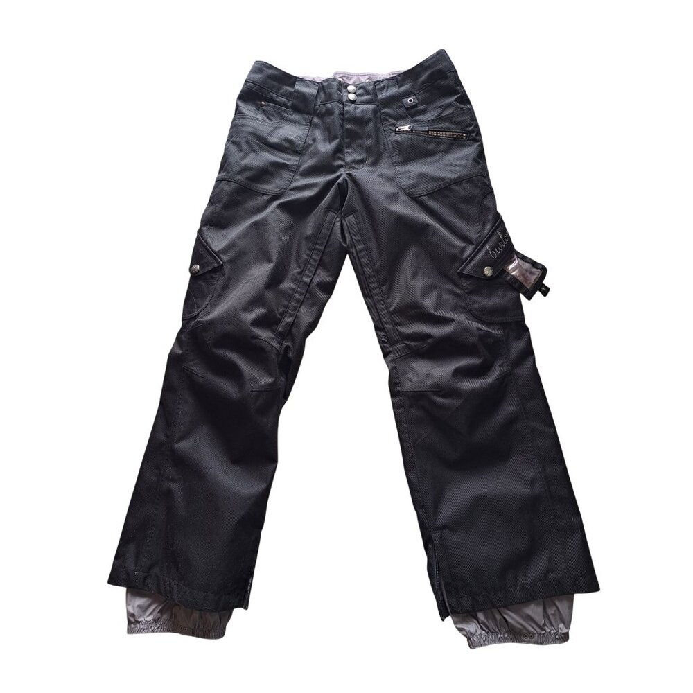 Burton Women's Medium Black Cargo Ski Snowboard Pants Waterproof Adjustable - Picture 1 of 11